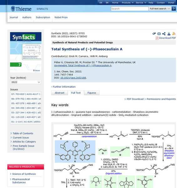 Thieme Synthetic Organic Chemistry Journals