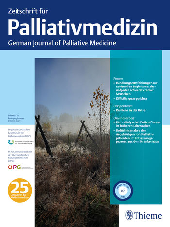 Zeitschrift für Palliativmedizin Cover